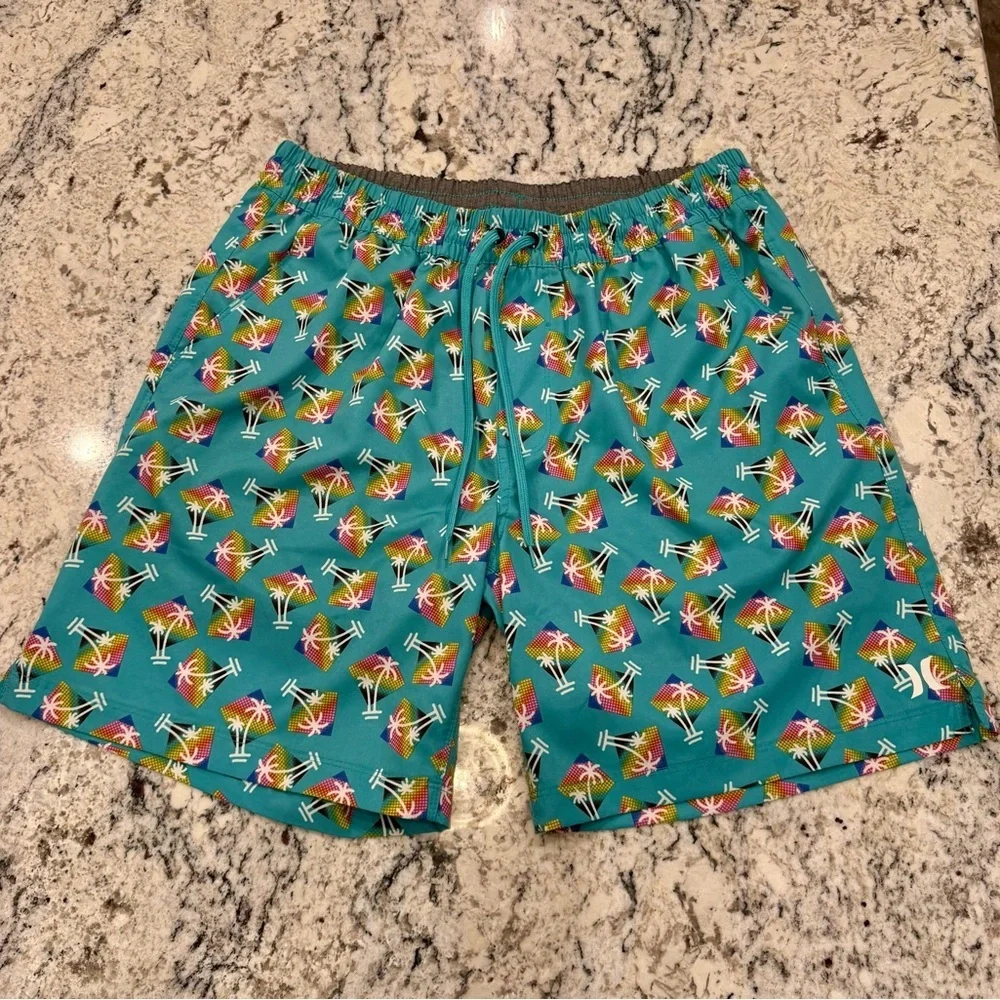 Hurley XL Tropical Palm Swim Trunks | Stretch Volley Shorts